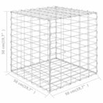 Lit surélevé cube à gabion Fil d'acier 50x50x50 cm – Image 3
