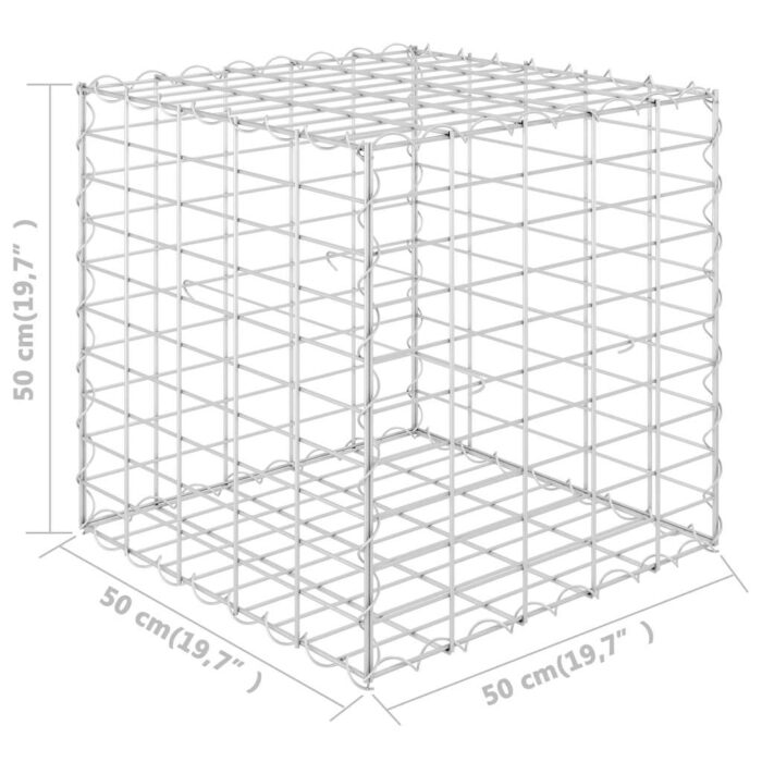 Lit surélevé cube à gabion Fil d'acier 50x50x50 cm – Image 4