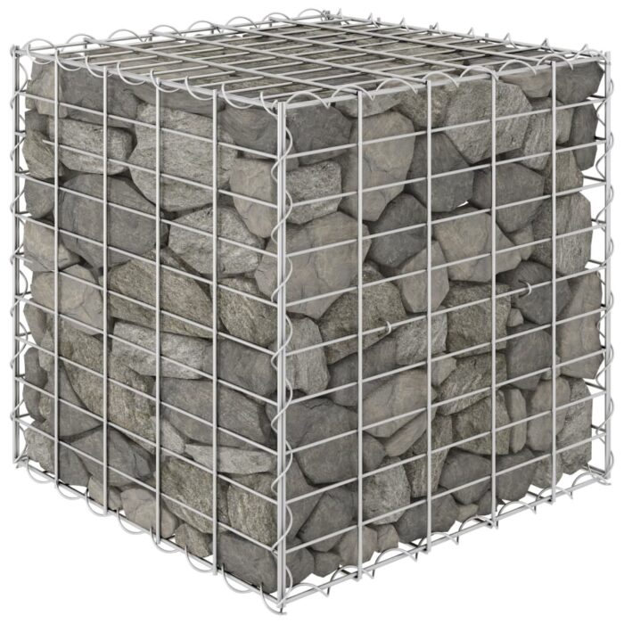 Lit surélevé cube à gabion Fil d'acier 50x50x50 cm – Image 1