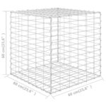 Lit surélevé cube à gabion Fil d'acier 60x60x60 cm – Image 4