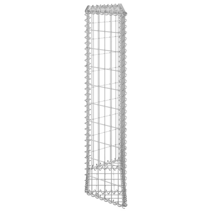 Lit surélevé à gabion en trapèze Acier galvanisé 80x20x100 cm – Image 2