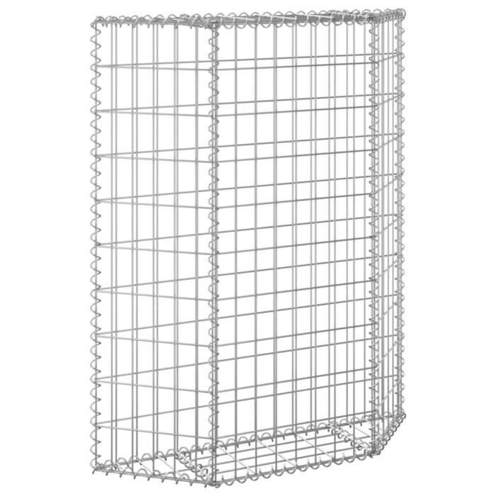 Lit surélevé à gabion en trapèze Acier galvanisé 80x20x100 cm – Image 3