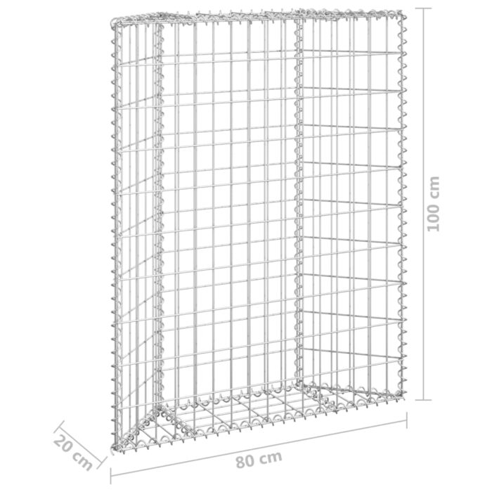 Lit surélevé à gabion en trapèze Acier galvanisé 80x20x100 cm – Image 5