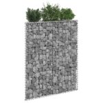 Lit surélevé à gabion en trapèze Acier galvanisé 80x20x100 cm