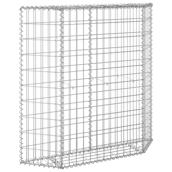 Lit surélevé à gabion en trapèze Acier galvanisé 100x20x100 cm – Image 3