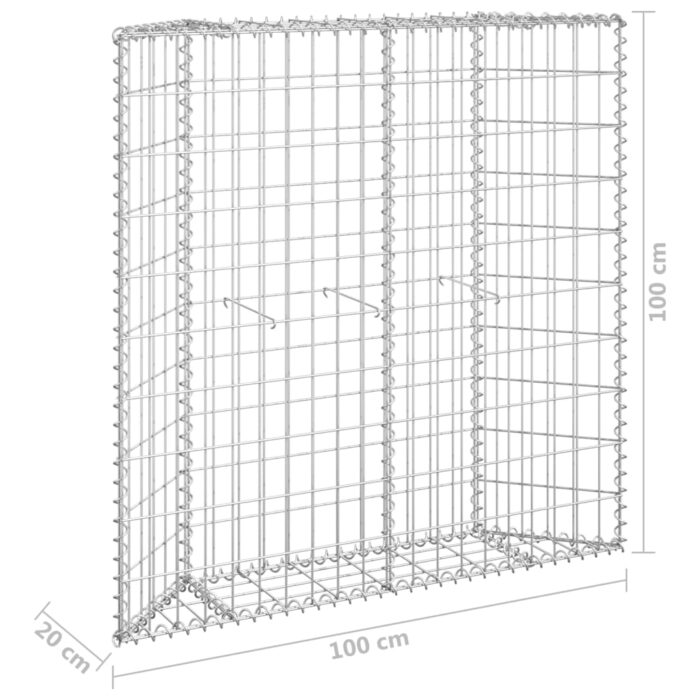 Lit surélevé à gabion en trapèze Acier galvanisé 100x20x100 cm – Image 5