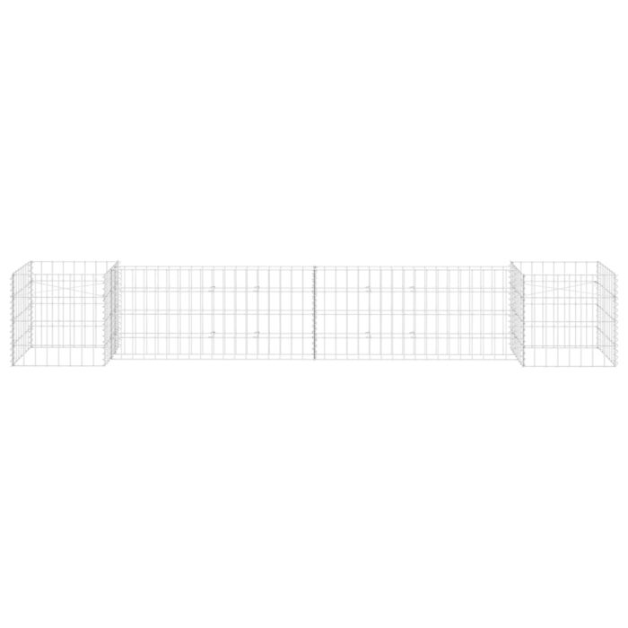 Jardinière à gabion en H Fil d'acier 260x40x40 cm – Image 2