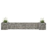 Jardinière à gabion en H Fil d'acier 260x40x40 cm