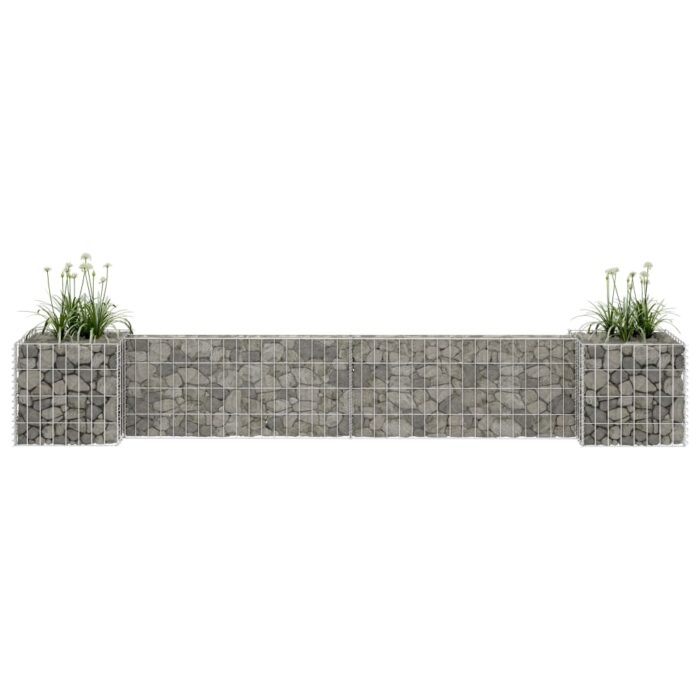 Jardinière à gabion en H Fil d'acier 260x40x40 cm – Image 1