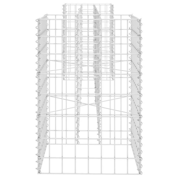 Jardinière à gabion en H Fil d'acier 260x40x60 cm – Image 2