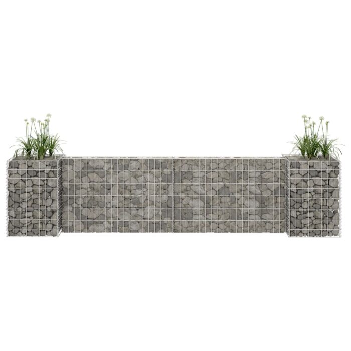 Jardinière à gabion en H Fil d'acier 260x40x60 cm – Image 1