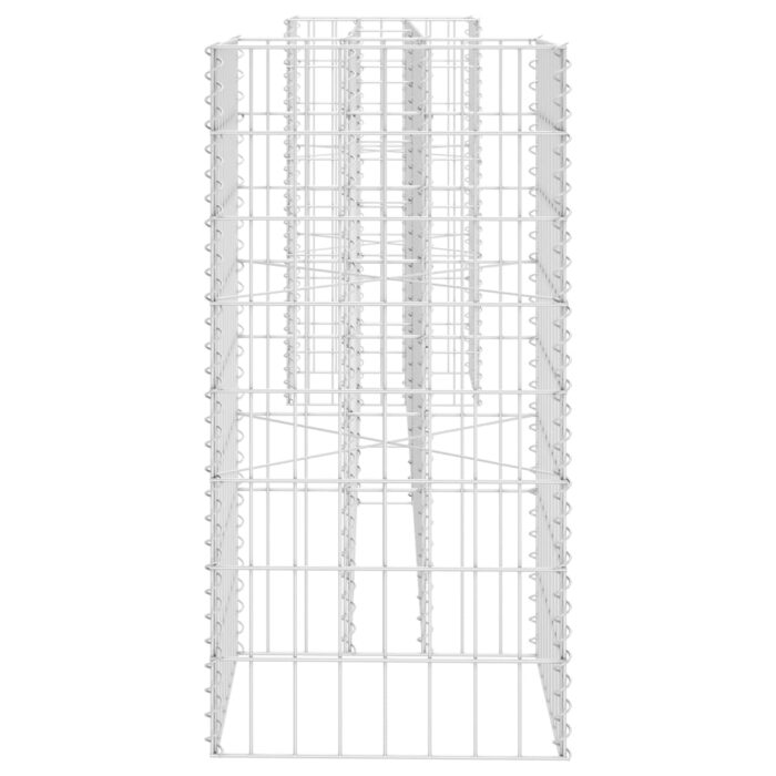 Jardinière à gabion en H Fil d'acier 260x40x80 cm – Image 2