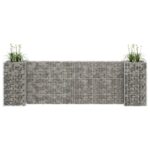 Jardinière à gabion en H Fil d'acier 260x40x80 cm