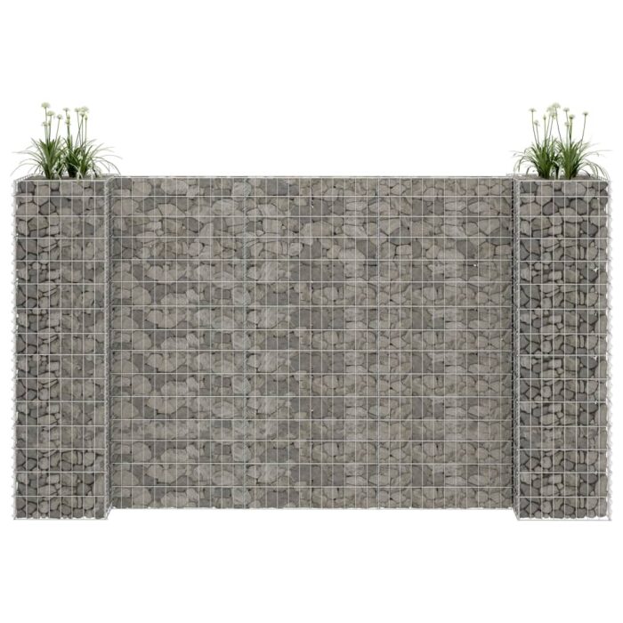 Jardinière à gabion en H Fil d'acier 260x40x150 cm – Image 1