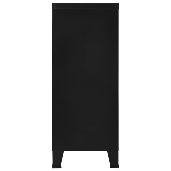 Coffre de rangement industriel Noir 90x40x100 cm Acier – Image 4