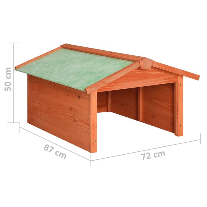 Garage de tondeuse à gazon 72x87x50 cm Bois de sapin solide – Image 7