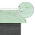 Garage de tondeuse à gazon 72x87x50 cm Gris et blanc Sapin – Image 6