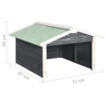 Garage de tondeuse à gazon 72x87x50 cm Gris et blanc Sapin – Image 7