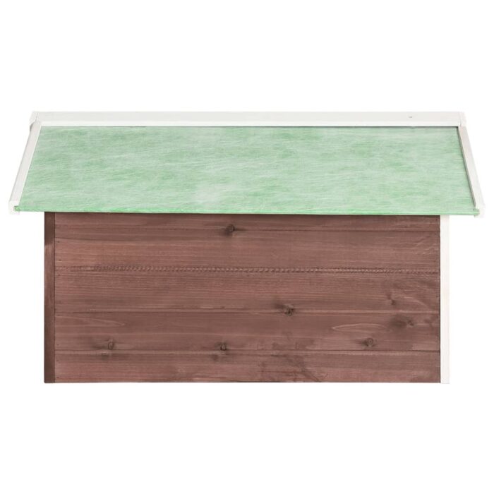 Garage de tondeuse à gazon 72x87x50 cm Moka et blanc Sapin – Image 4