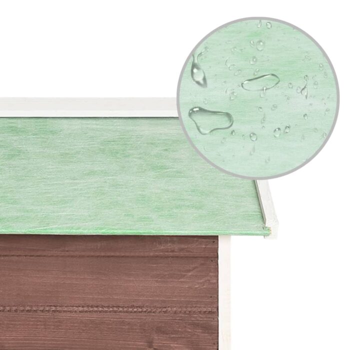 Garage de tondeuse à gazon 72x87x50 cm Moka et blanc Sapin – Image 6