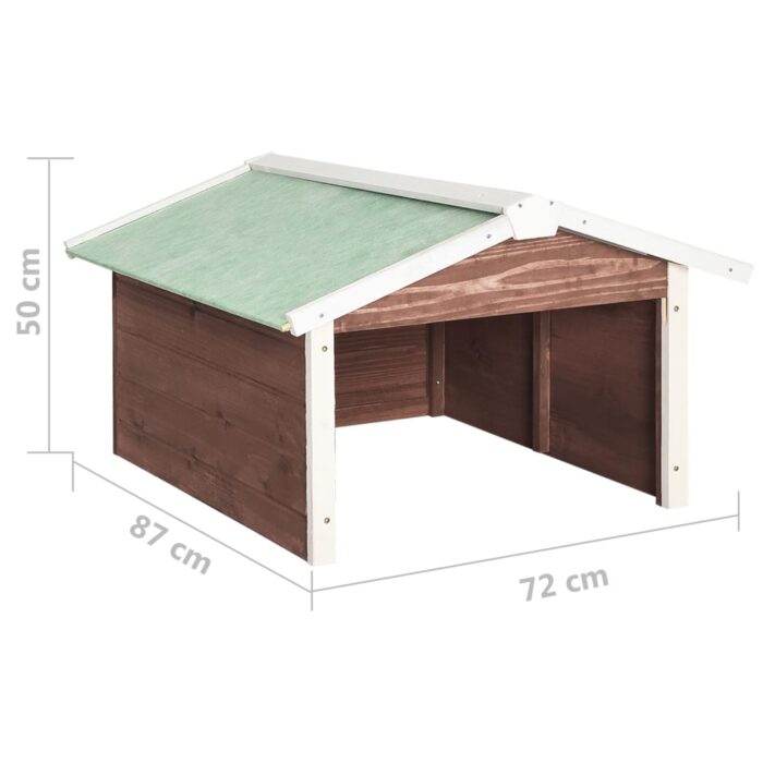 Garage de tondeuse à gazon 72x87x50 cm Moka et blanc Sapin – Image 7