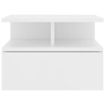 800406 Tables de chevet flottantes 2 pcs Blanc Bois ingénierie – Image 2