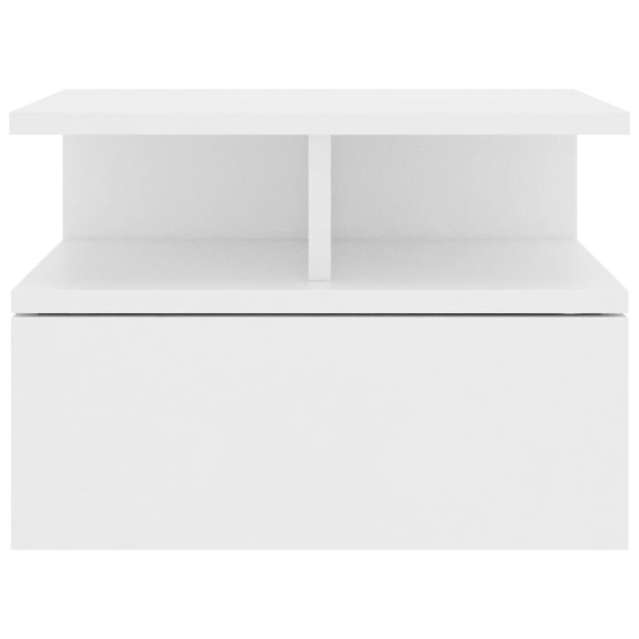 800406 Tables de chevet flottantes 2 pcs Blanc Bois ingénierie – Image 2