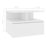 800406 Tables de chevet flottantes 2 pcs Blanc Bois ingénierie – Image 5