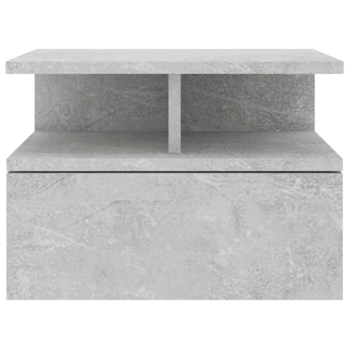 Tables de chevet flottantes 2 pcs Gris béton Bois d'ingénierie – Image 2