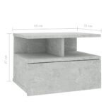 Tables de chevet flottantes 2 pcs Gris béton Bois d'ingénierie – Image 5