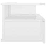 Tables de chevet flottantes 2pcs Blanc brillant Bois ingénierie – Image 3