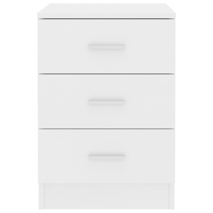 Table de chevet Blanc 38 x 35 x 56 cm Bois d'ingénierie – Image 2