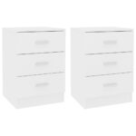 Tables de chevet 2 pcs Blanc 38x35x56 cm Bois d'ingénierie