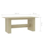 Table à manger Chêne sonoma 180x90x76 cm Bois d’ingénierie – Image 5