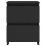 Table de chevet Noir 30x30x40 cm Bois d'ingénierie – Image 2