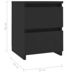 Table de chevet Noir 30x30x40 cm Bois d'ingénierie – Image 4