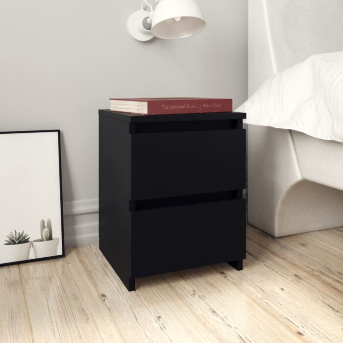 Table de chevet Noir 30x30x40 cm Bois d'ingénierie – Image 1