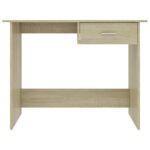Bureau Chêne sonoma 100x50x76 cm Bois d’ingénierie – Image 2