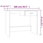 Bureau Gris béton 100x50x76 cm Bois d’ingénierie – Image 5