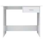 Bureau Blanc brillant 100x50x76 cm Bois d’ingénierie – Image 2