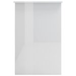 Bureau Blanc brillant 100x50x76 cm Bois d’ingénierie – Image 3