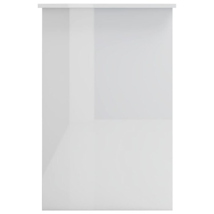 Bureau Blanc brillant 100x50x76 cm Bois d’ingénierie – Image 3