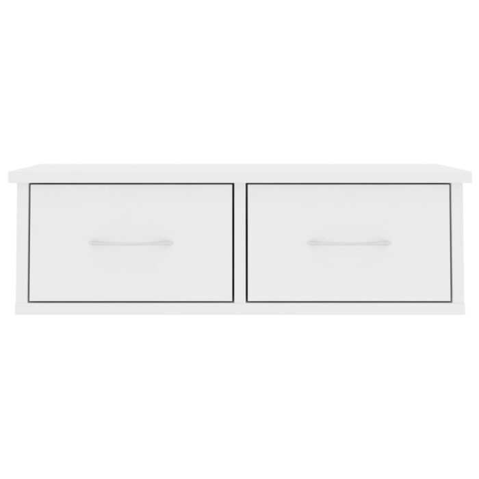 Étagère murale et tiroirs Blanc 60x26x18,5 cm Bois d'ingénierie – Image 2