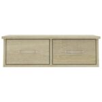 Étagère murale avec tiroirs Chêne sonoma Bois d'ingénierie – Image 2