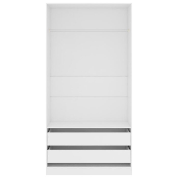 Garde-robe Blanc 100x50x200 cm Bois d'ingénierie – Image 2