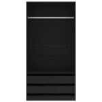 Garde-robe Noir 100x50x200 cm Bois d'ingénierie – Image 2