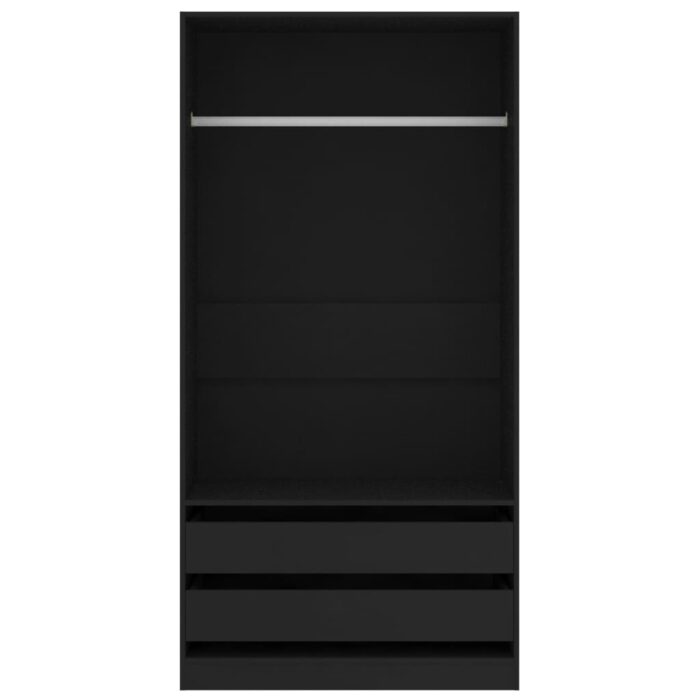 Garde-robe Noir 100x50x200 cm Bois d'ingénierie – Image 2