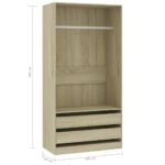 Garde-robe Chêne sonoma 100x50x200 cm Bois d'ingénierie – Image 4