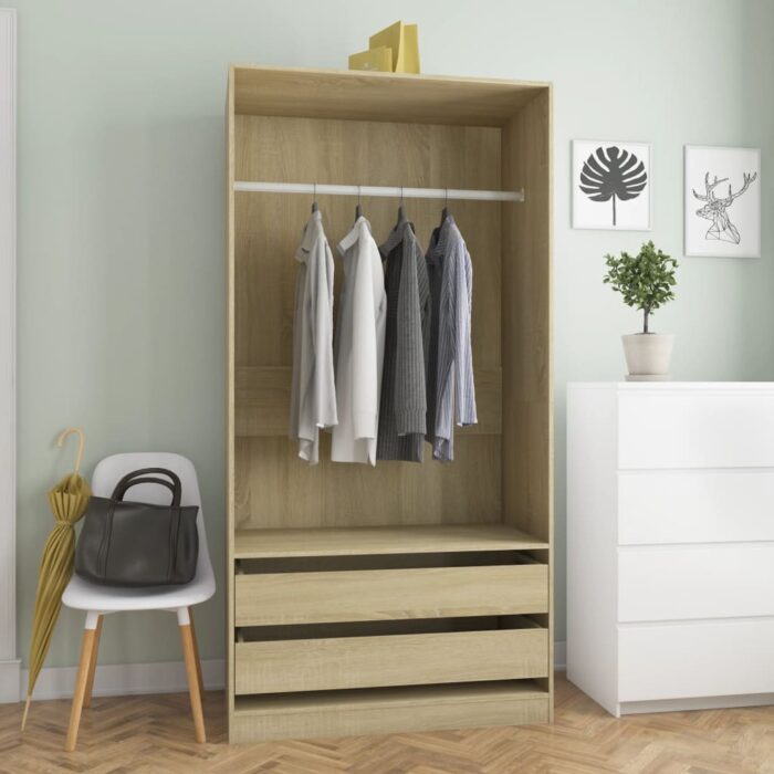 VXL8719883740034_m_en_hd_1.jpg Garde-robe Chêne sonoma 100x50x200 cm Bois d'ingénierie – Image 1