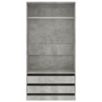 Garde-robe Gris béton 100x50x200 cm Bois d'ingénierie – Image 2